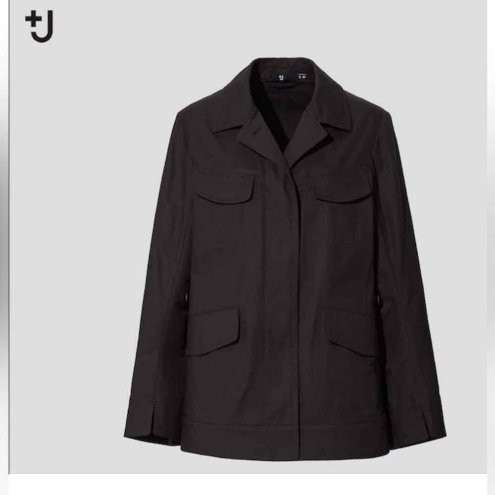 Uniqlo +J Women Cotton-Linen Jacket, Size: M, Color: Black, New Without Tags